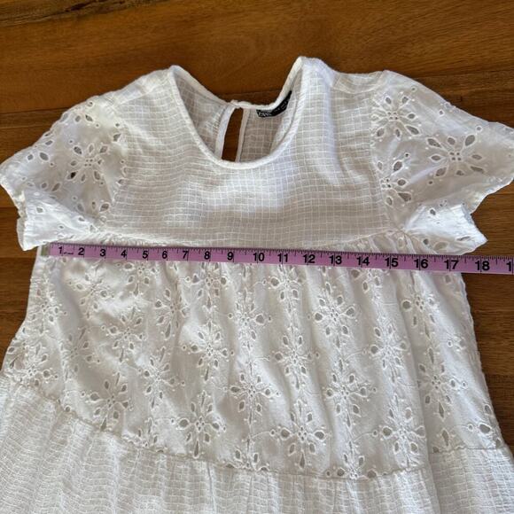 Zara Tiered Midi Dress White Size Small - Picture 10 of 11